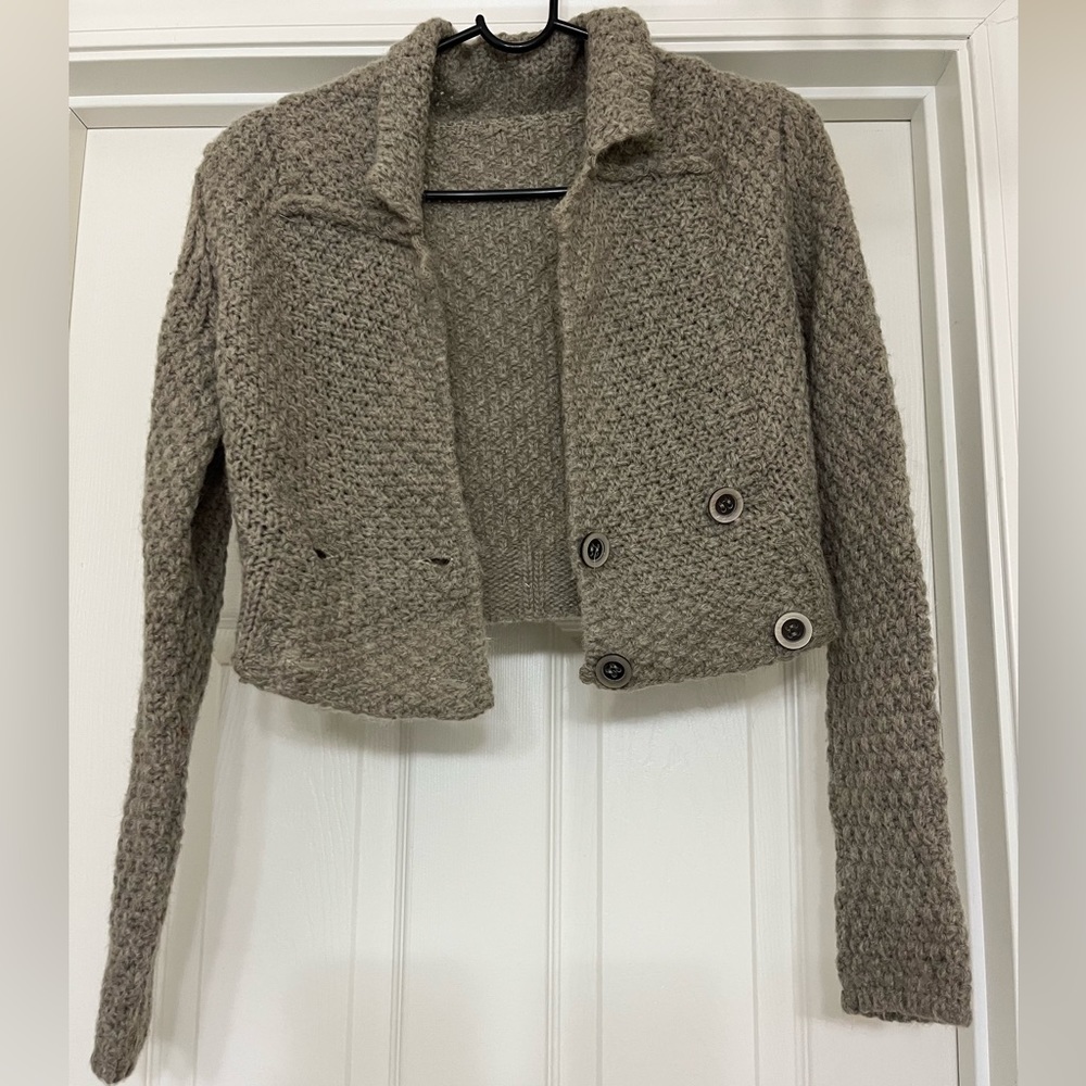 Fitted Grey Wool Sweater